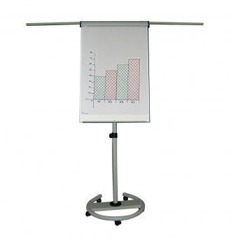 Flipchart fahrbar, magnethaftend, 2 seitlich ausziehbare Papierhalter, 